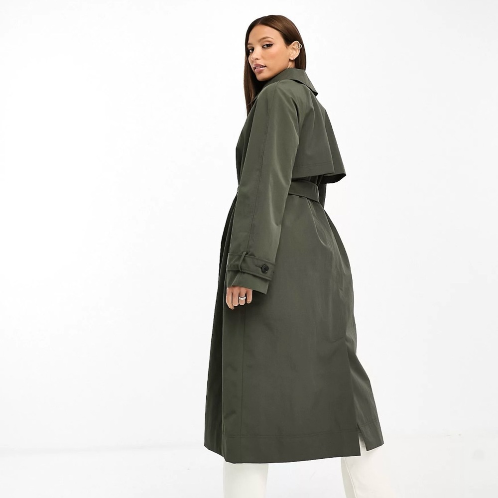 ASOS DESIGN Tall Trench in Dark Olive